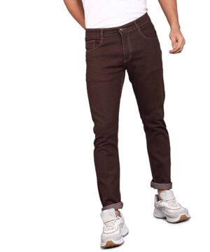 Brown Fashion  Stretchable  Men's Slim Fit Denim Jeans