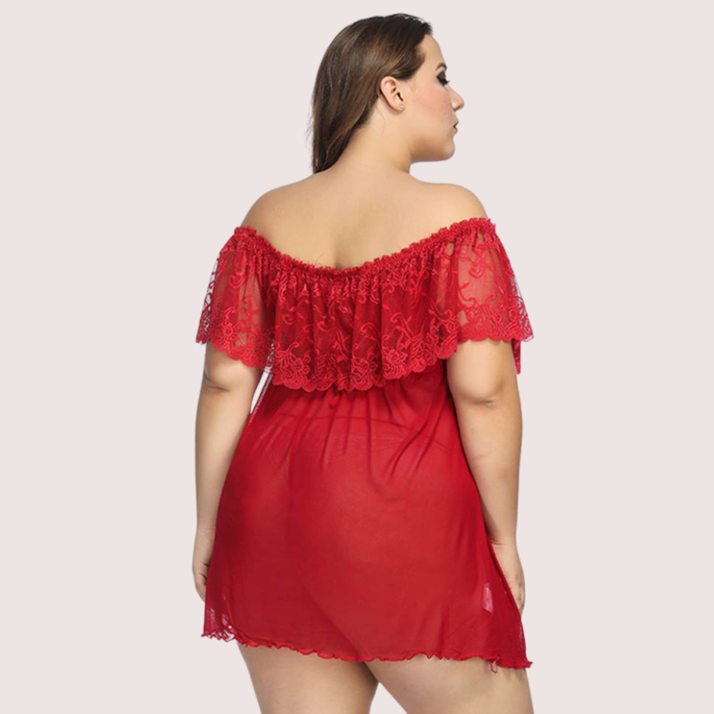 Sexy Plus Size Lace Babydoll Dress - Image 2