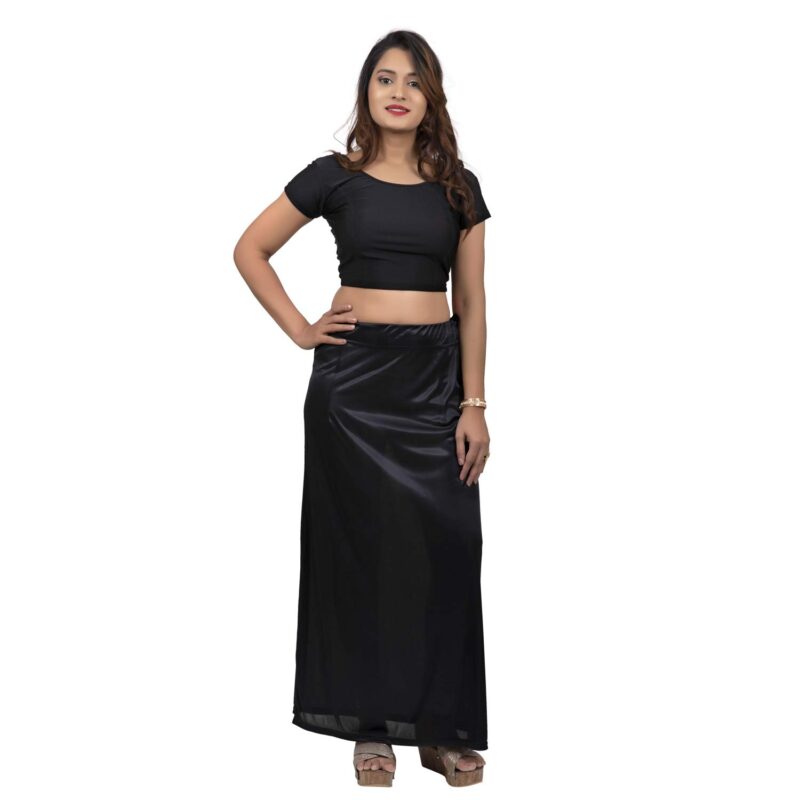 Indian Saree Satin Solid Fabric Petticoats Skirt For Her - Image 2