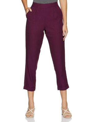 Women Casual Formal Purple Trouser