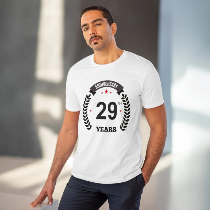Generic Men's PC Cotton 29th Anniversary Printed T Shirt (Color: White, Thread Count: 180GSM) - Image 6