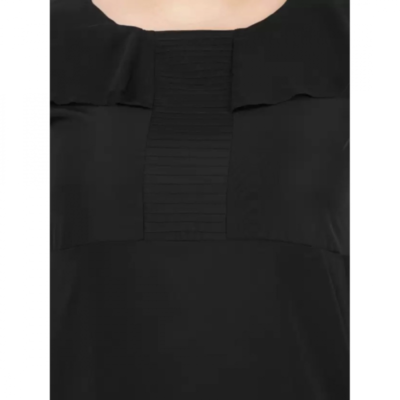 Generic Women's Fit And Flare Black Dress (Color:Black, Material:Polyester) - Image 3