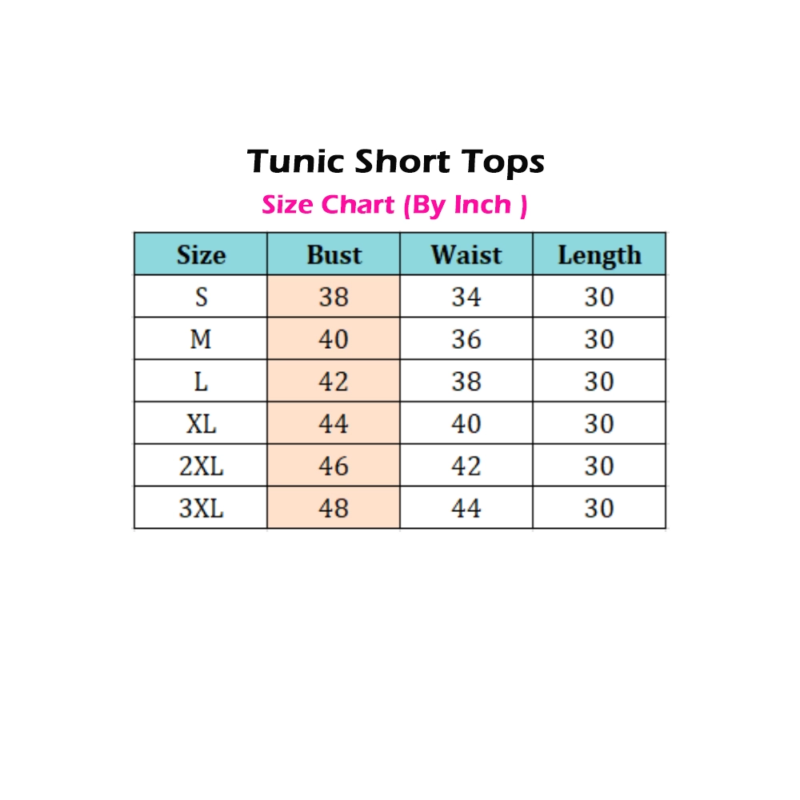 Generic Women's 3/4th Sleeve Polyester Tunic Short Top (Blue) - Image 5