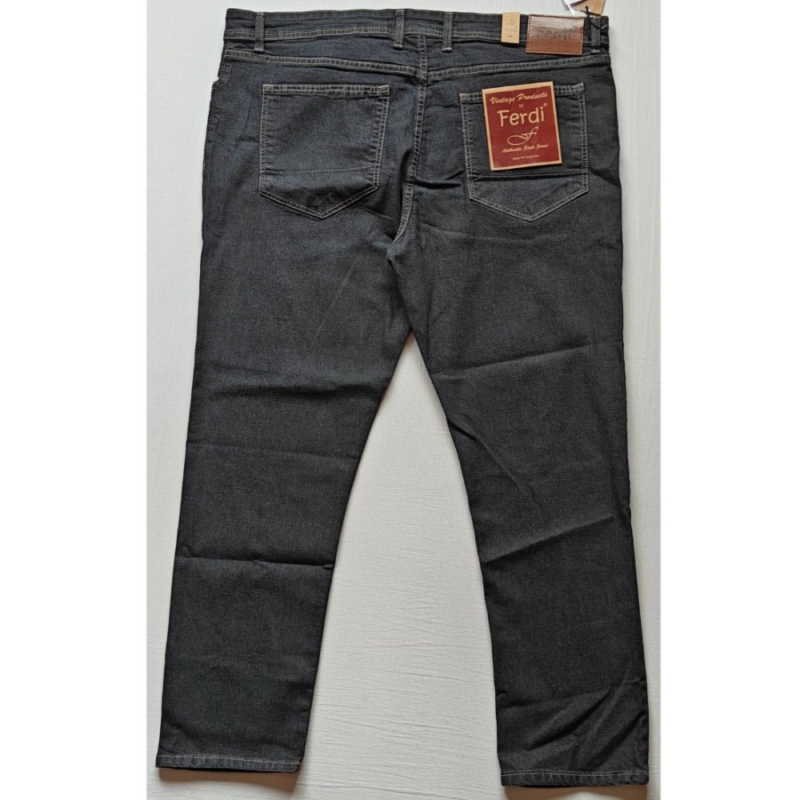 Generic Men's Cotton Blended Solid Plus Size Jeans (Dark Grey) - Image 4