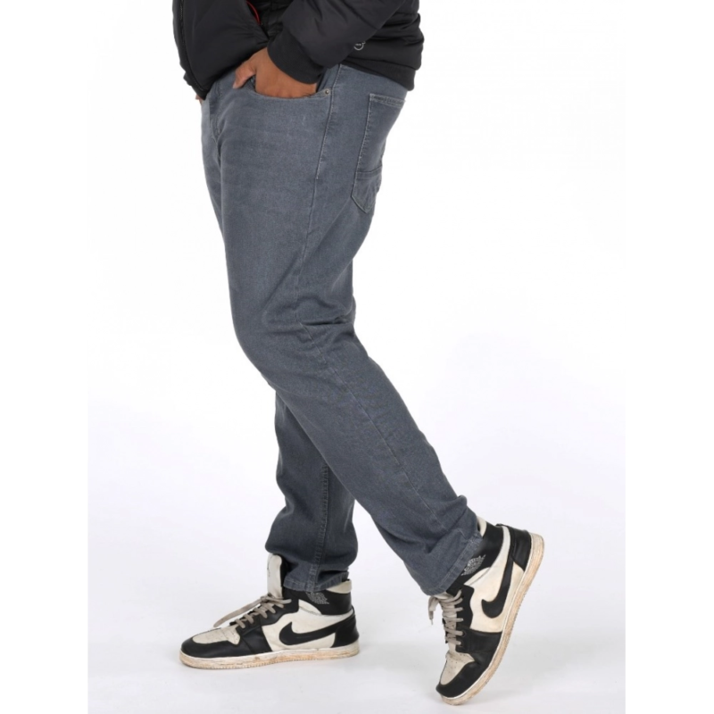 Generic Men's Cotton Blended Solid Plus Size Jeans (Grey) - Image 3