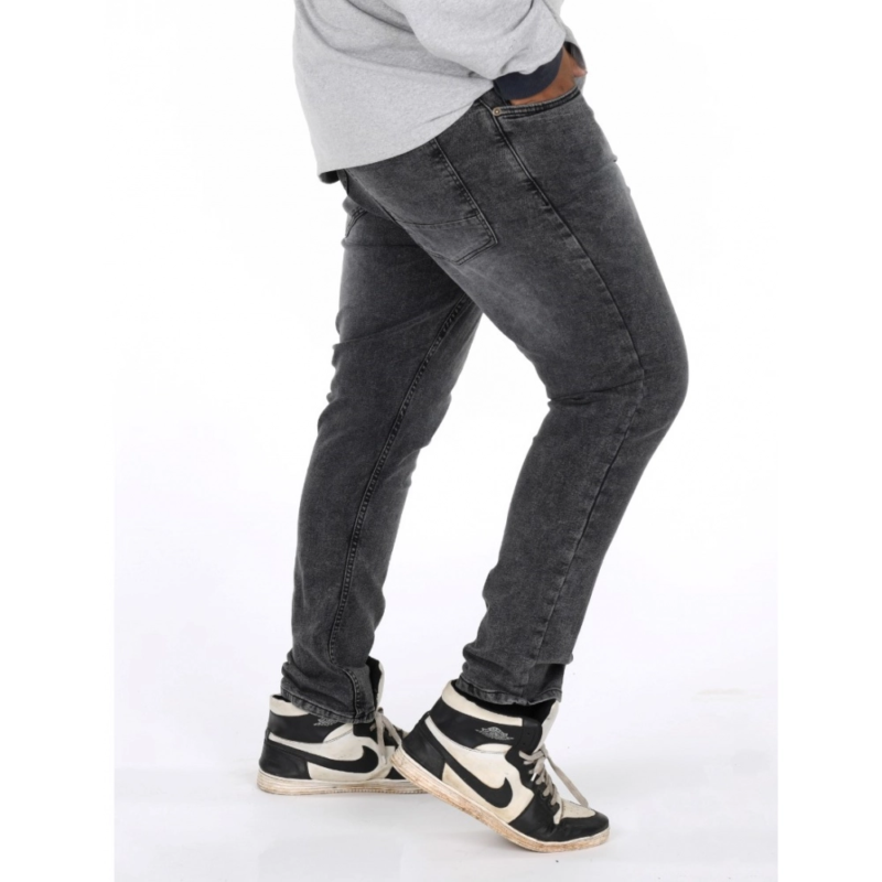 Generic Men's Cotton Blended Solid Plus Size Jeans (Grey) - Image 3