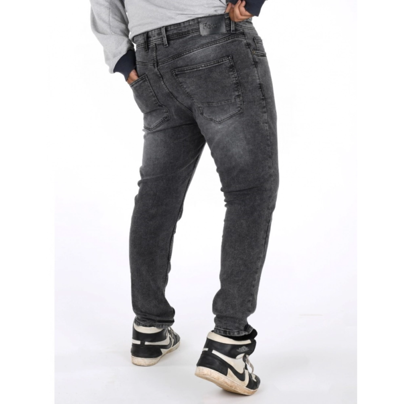 Generic Men's Cotton Blended Solid Plus Size Jeans (Grey) - Image 4